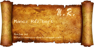 Mancz Róbert névjegykártya